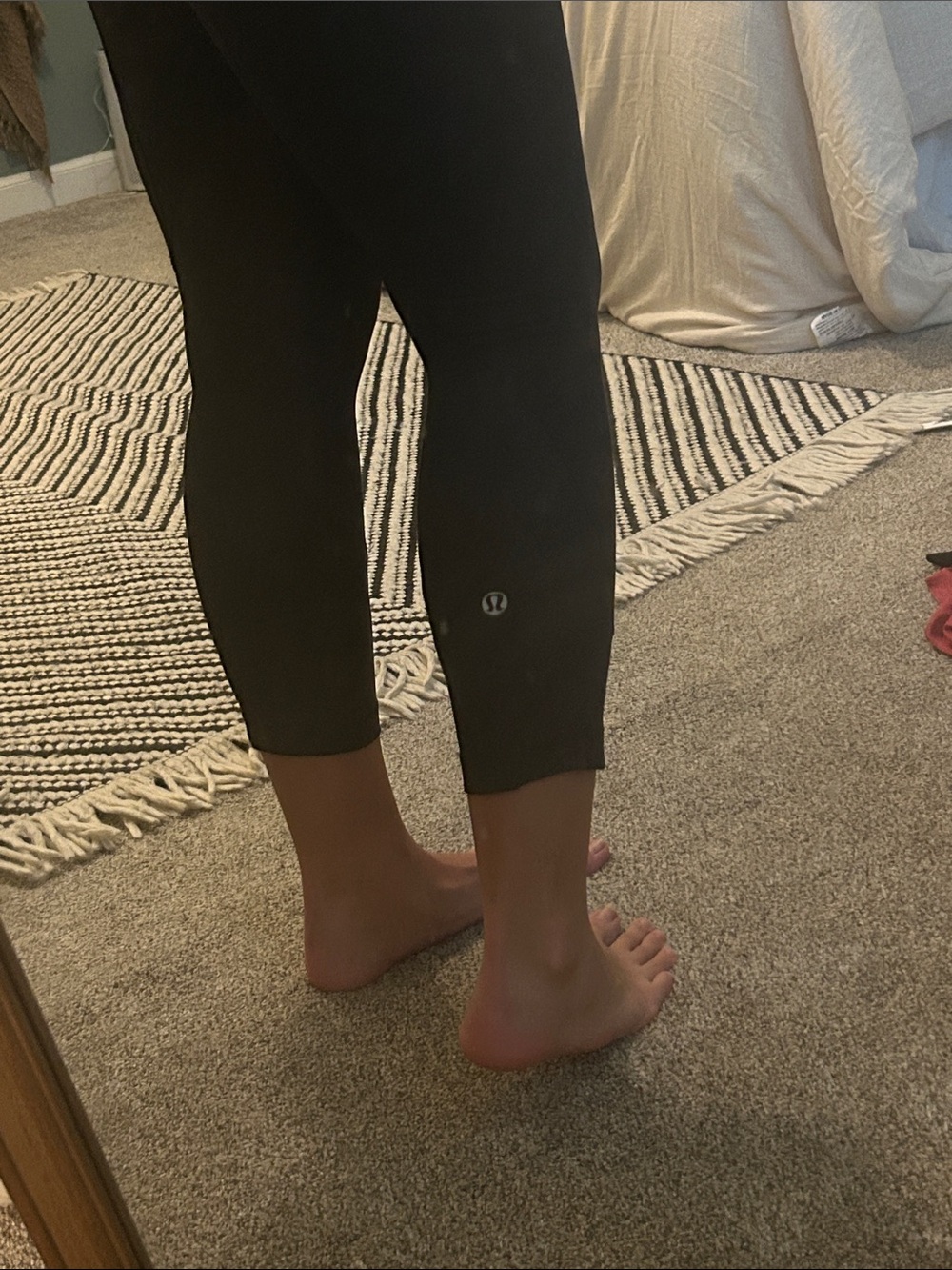 lululemon athletica Black Leggings with Mustard Yellow Sports Bra - Picture 3 of 5